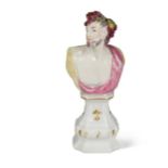 A Chelsea porcelain busto emblematic of Autumn, circa 1765-69,