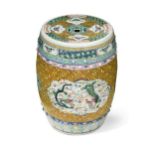 A Chinese Canton porcelain garden barrel seat, late Qing Dynasty circa 1910,