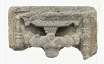 A Gandharan grey schist fragmentary oxen panel, 3rd/4th century,