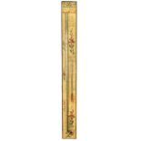 A French painted stick barometer, 19th century,
