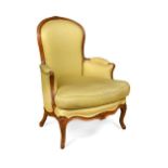 A Louis XV beech frame bergere armchair by Louis Delanois (1731-1792)