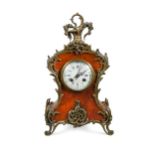A French tortoiseshell and gilt metal mounted clock, late 19th or early 20th century,
