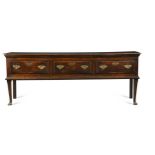 An oak dresser base, mid-18th century,