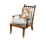 A Victorian mahogany library armchair,