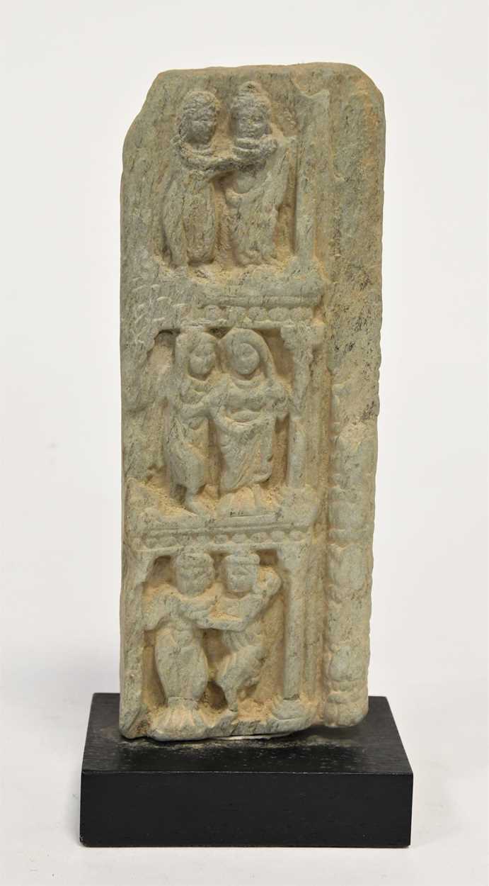 A Gandharan green schist figurative panel, 3rd-5th century, - Image 2 of 6