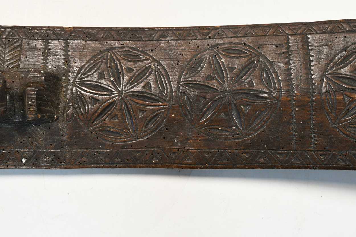 A Scandinavian carved pine mangle board, late 18th or early 19th century, - Image 3 of 8