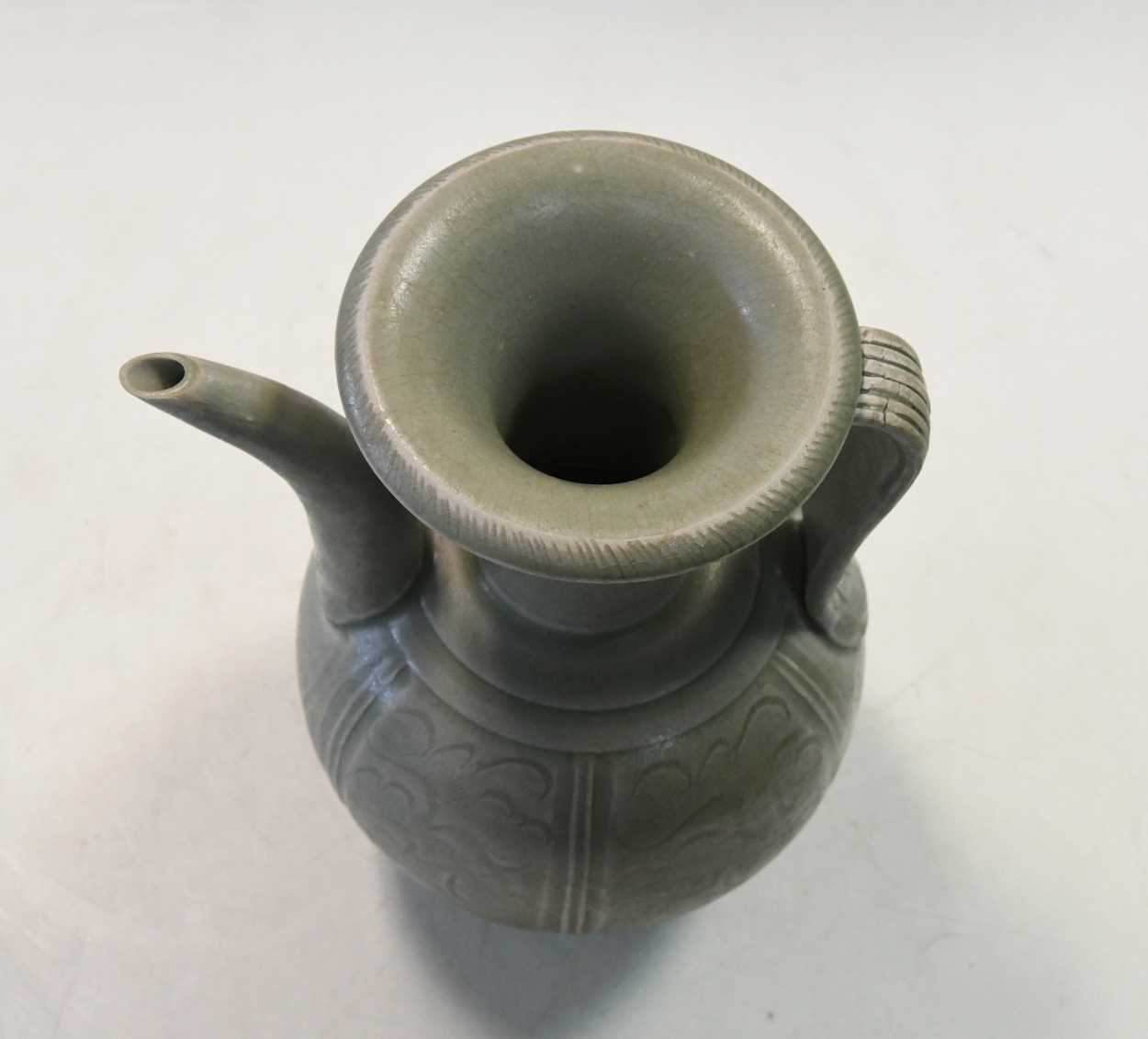 A Chinese Longquan celadon jug, probably Northern Song Dynasty (960-1279), - Image 2 of 16