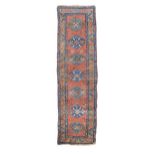 Antique heriz runner, circa 1900 384 x 101cmLow pile and large areas of wearLosses to the selvage