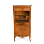 A burr elm and inlaid secretaire abattant, early 19th century,