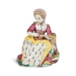 A French porcelain figure, probably Chantilly, circa 1750,