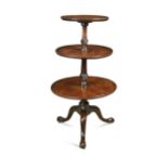 A George III mahogany three-tier dumb-waiter,