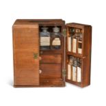 A mahogany medicine chest, mid-19th century,