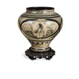 A Chinese Cizhou ware wine jar (Guan), Yuan Dynasty (1279-1368),