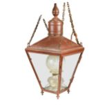 A Victorian copper street lantern,