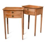 A pair of Adam style pitch pine bedside tables, early 20th century,