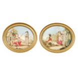 A pair of Regency silkwork pictures,