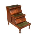 A Victorian mahogany three step commode,