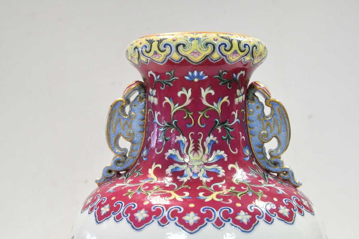 A Chinese famille rose vase, Jiaqing seal mark and probably of the period (1796-1820), - Image 7 of 30