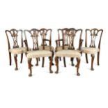 A set of six mahogany dining chairs, Irish 19th century,