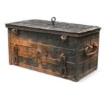 A cast iron Armada chest, 18th century,