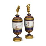 A pair of Sèvres porcelain and ormolu mounted vases and covers by Louis-Constant Sévin (1821 - 1888)