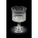 A Sunderland Bridge glass rummer,