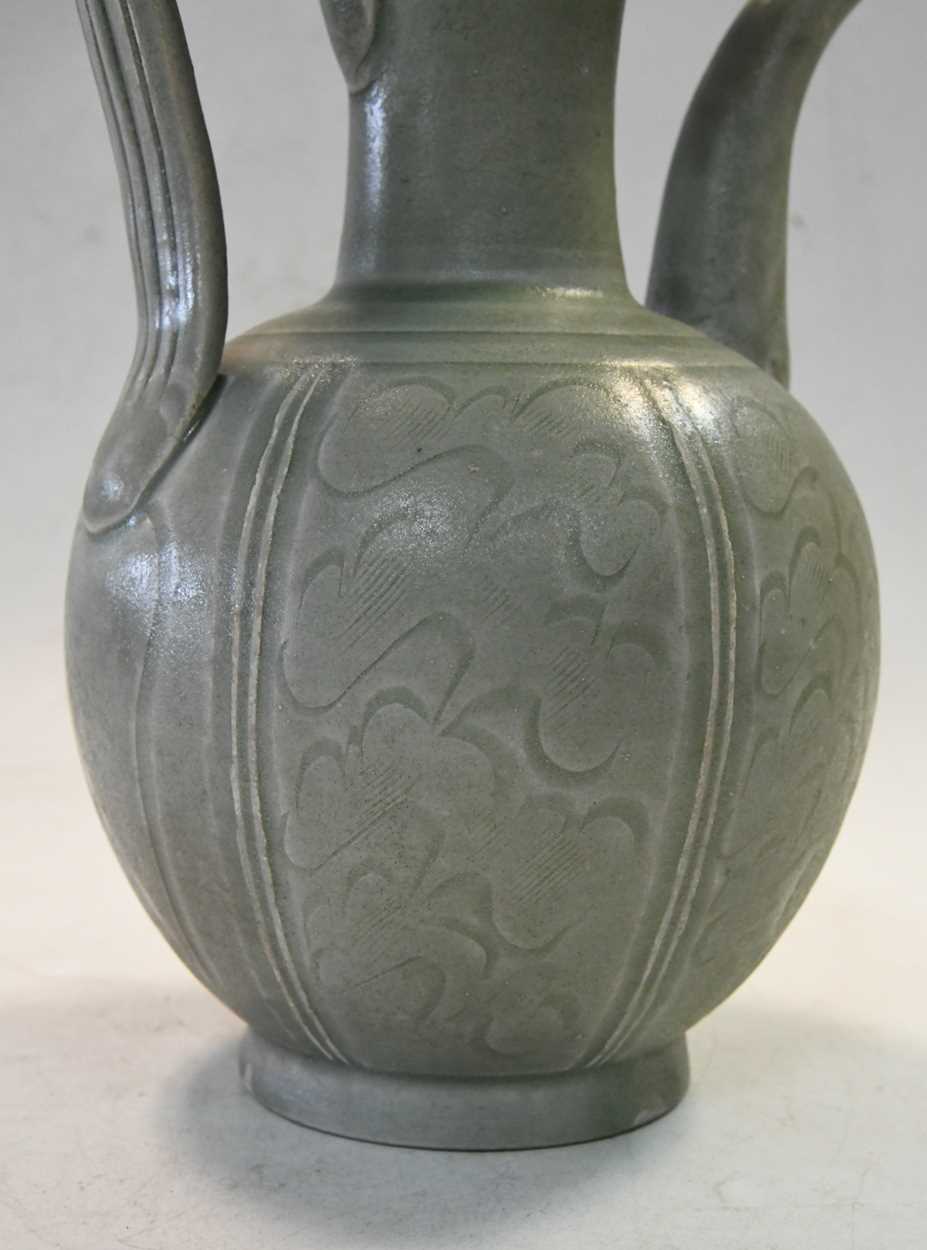 A Chinese Longquan celadon jug, probably Northern Song Dynasty (960-1279), - Image 6 of 16