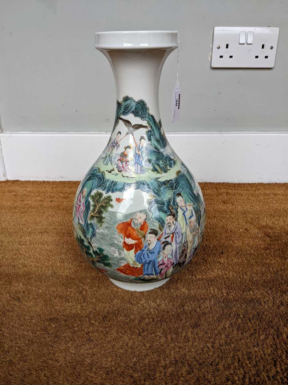 A Chinese porcelain Eight Immortals vase, signed Xiezho Zhuren zao, mid 20th century, - Image 18 of 22