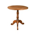A walnut circular tripod table, early 19th century,
