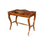 A Regency combination brass inlaid rosewood writing / games table,