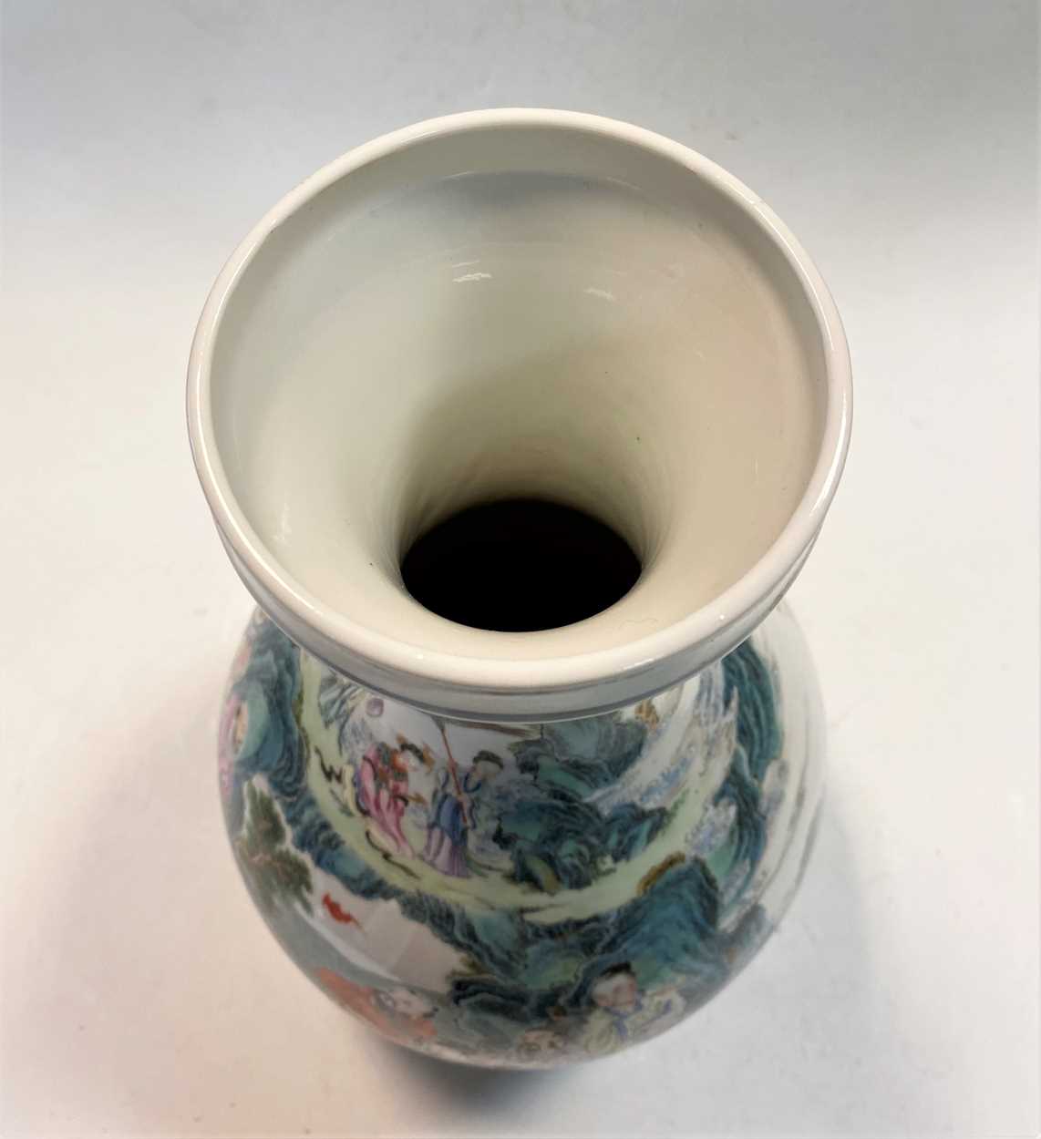 A Chinese porcelain Eight Immortals vase, signed Xiezho Zhuren zao, mid 20th century, - Image 2 of 22