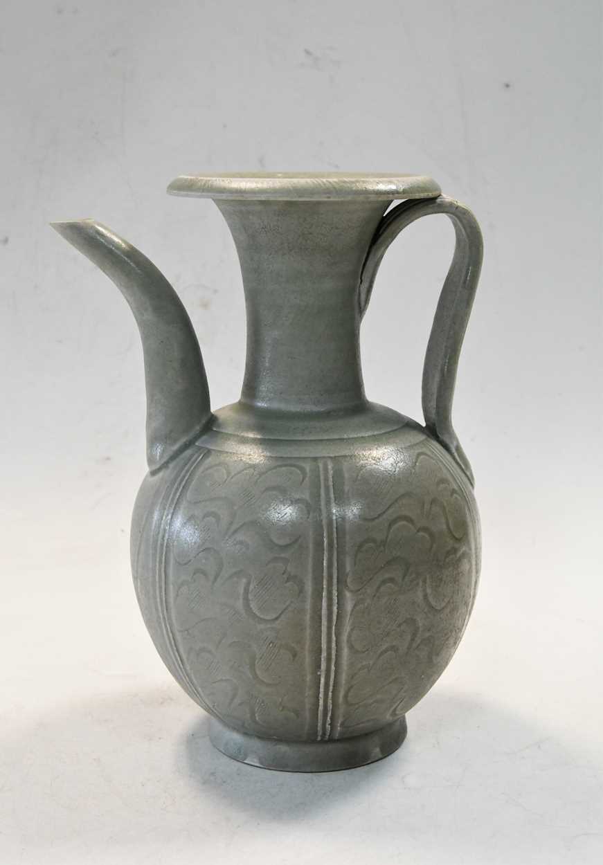 A Chinese Longquan celadon jug, probably Northern Song Dynasty (960-1279), - Image 3 of 16