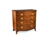 A George III mahogany bow fronted chest,