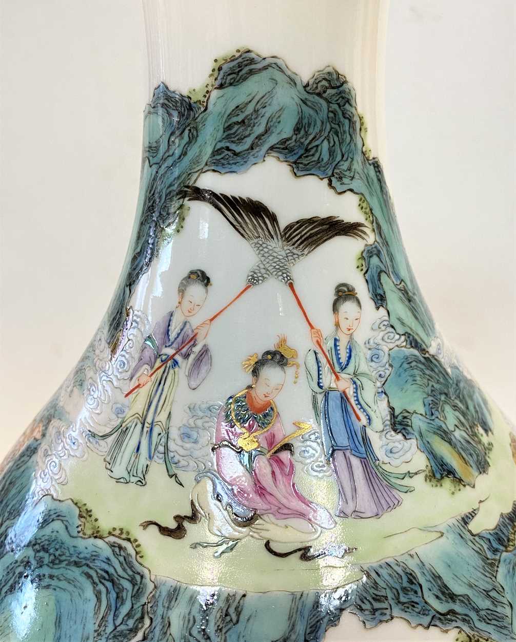 A Chinese porcelain Eight Immortals vase, signed Xiezho Zhuren zao, mid 20th century, - Image 4 of 22
