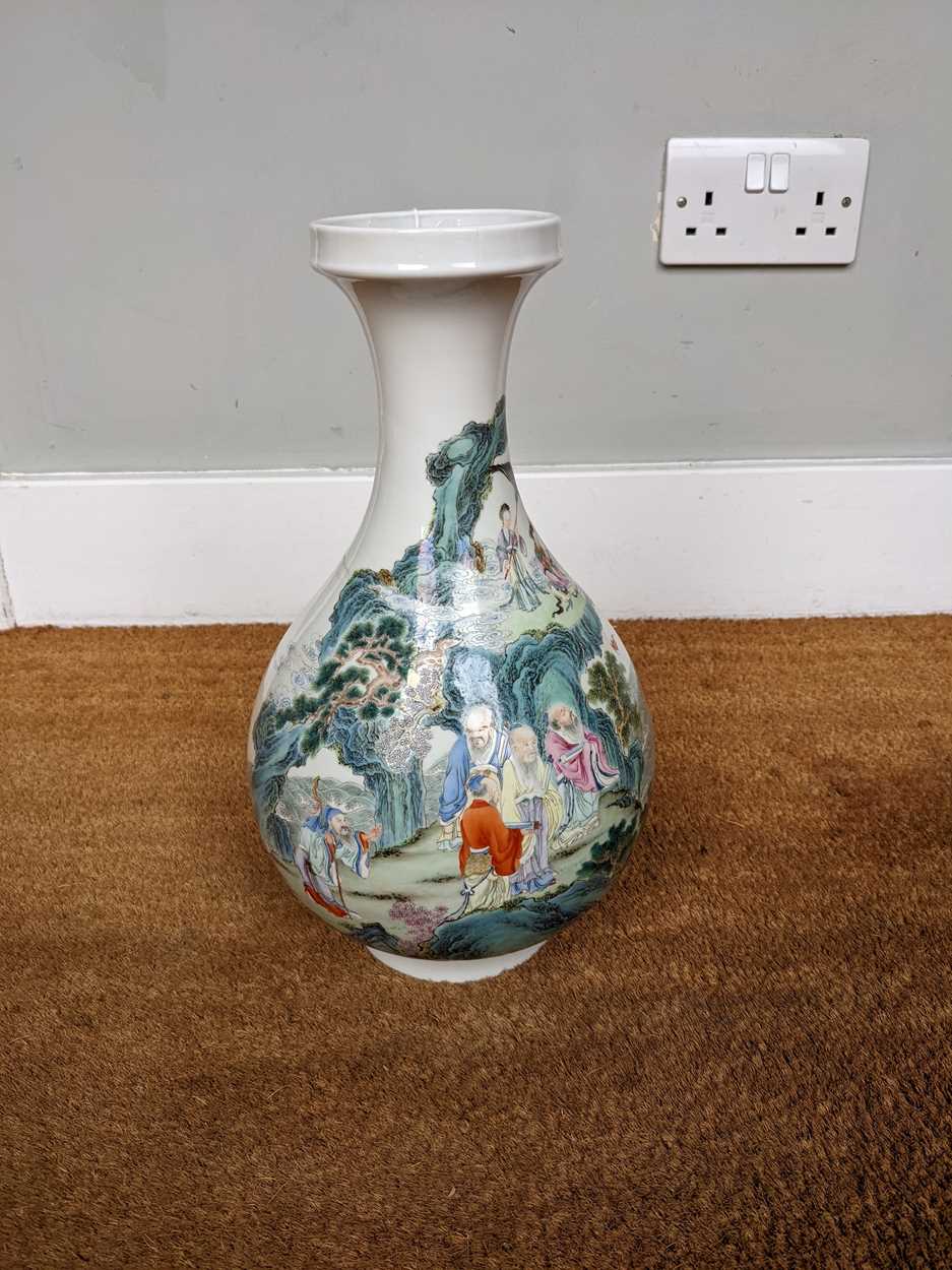 A Chinese porcelain Eight Immortals vase, signed Xiezho Zhuren zao, mid 20th century, - Image 19 of 22