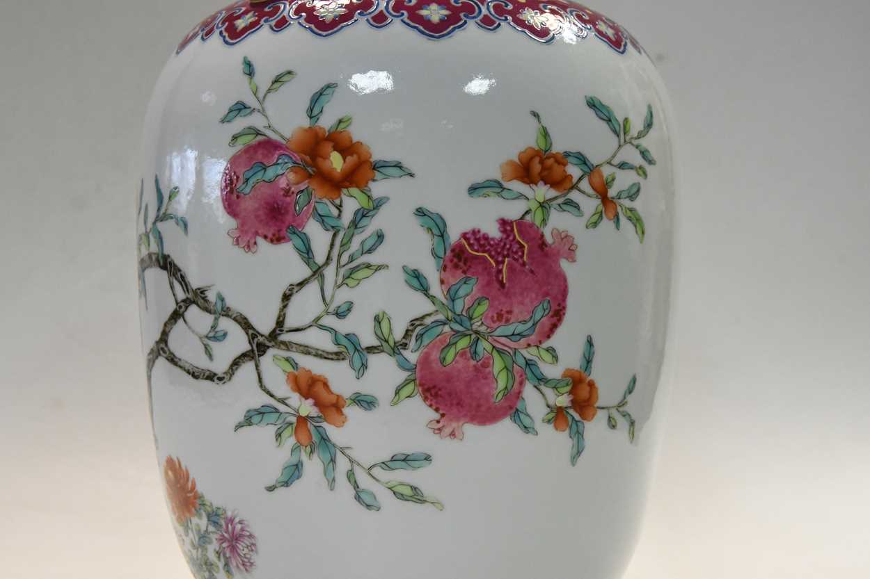 A Chinese famille rose vase, Jiaqing seal mark and probably of the period (1796-1820), - Image 9 of 30