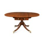 A George III mahogany and fruitwood strung Pembroke table,
