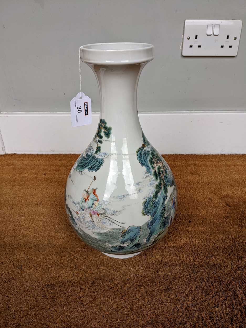 A Chinese porcelain Eight Immortals vase, signed Xiezho Zhuren zao, mid 20th century, - Image 20 of 22