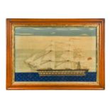 A woolwork picture of The Old Brunswick clipper, 19th century,