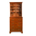 A George III mahogany secretaire bookcase,