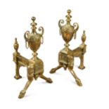 A pair of Adam style fire dogs, circa 1900,