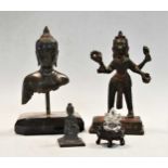 An Indian Hindu bronze standing figure of Lakshmi, 19th century,
