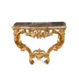 A Rococo style giltwood console table, 19th century,