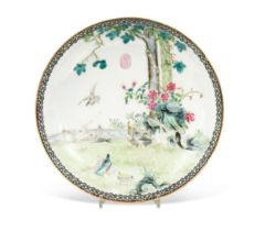 A Chinese porcelain large saucer dish Republic Period,