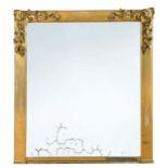 A giltwood overmantle mirror, late 19th century,