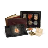 A Crimean War medal group of three, and hand written diary,