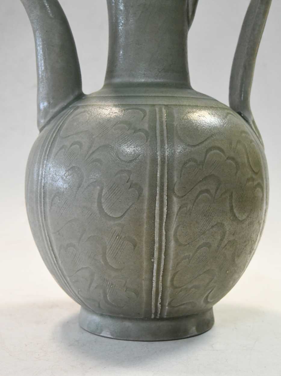 A Chinese Longquan celadon jug, probably Northern Song Dynasty (960-1279), - Image 4 of 16