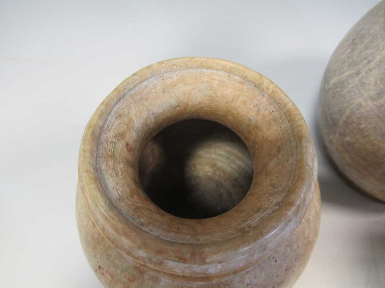 Three Chinese stone "pale" vases, - Bild 6 aus 7