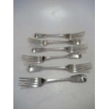 6 silver table forks, 15.5ozt