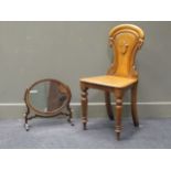 A George III style toilet mirror and a Victorian hall chair (2)